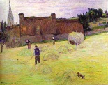 Поль Гоген Уборка сена в Бретане-1888